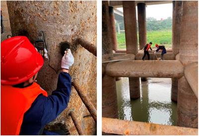 Effect of periodic water-sediment laden flow on damage for steel piles